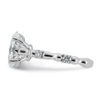 14K White Gold 2.75ct Certified Oval Center Lab Grown Diamond VS+ F+ Comp Ring view 3