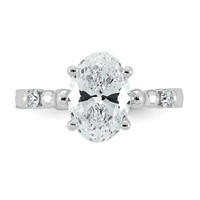 14K White Gold 2.75ct Certified Oval Center Lab Grown Diamond VS+ F+ Comp Ring view 4