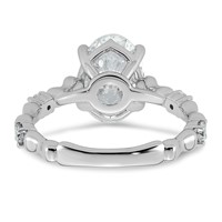 14K White Gold 2.75ct Certified Oval Center Lab Grown Diamond VS+ F+ Comp Ring view 5