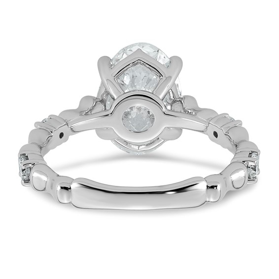 14kw 2 3/4ct Certified Oval Center Lab Grown Diamond VS+ F+ Comp Ring