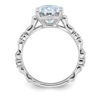 14K White Gold 3.25ct Certified Oval Center Lab Grown Diamond VS+ F+ Comp Ring view 2
