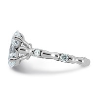 14K White Gold 3.25ct Certified Oval Center Lab Grown Diamond VS+ F+ Comp Ring view 3