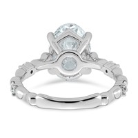 14K White Gold 3.25ct Certified Oval Center Lab Grown Diamond VS+ F+ Comp Ring view 5