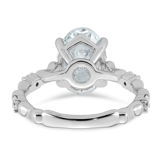 14kw 3 1/4ct Certified Oval Center Lab Grown Diamond VS+ F+ Comp Ring