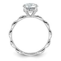 14K White Gold 1.88ct Certified Round Center Lab Grown Diamond VS+ F+ Comp Ring view 2