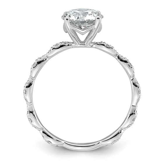 14kw 1 7/8ct Certified Round Center Lab Grown Diamond VS+ F+ Comp Ring