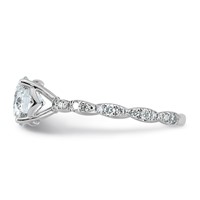 14K White Gold 1.88ct Certified Round Center Lab Grown Diamond VS+ F+ Comp Ring view 3
