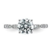 14K White Gold 1.88ct Certified Round Center Lab Grown Diamond VS+ F+ Comp Ring view 4
