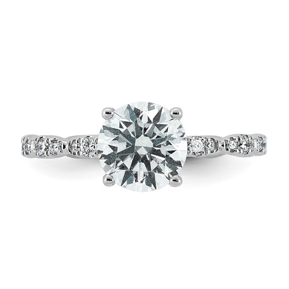 14kw 1 7/8ct Certified Round Center Lab Grown Diamond VS+ F+ Comp Ring