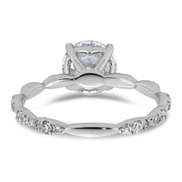 14K White Gold 1.88ct Certified Round Center Lab Grown Diamond VS+ F+ Comp Ring view 5