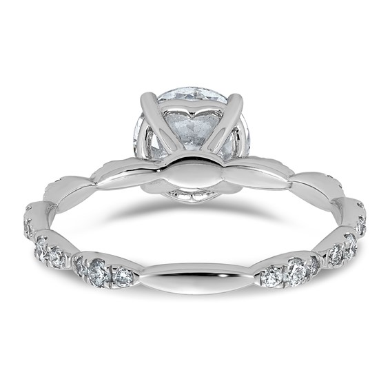 14kw 1 7/8ct Certified Round Center Lab Grown Diamond VS+ F+ Comp Ring