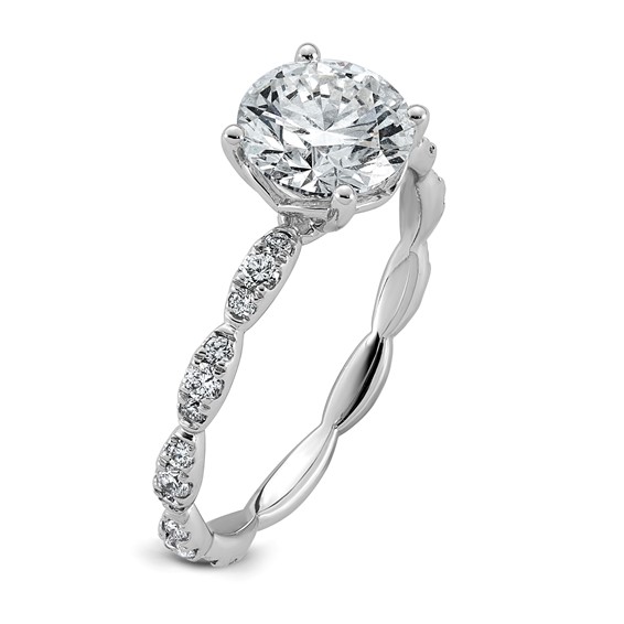 14kw 1 7/8ct Certified Round Center Lab Grown Diamond VS+ F+ Comp Ring