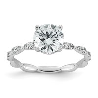 14K White Gold 1.88ct Certified Round Center Lab Grown Diamond VS+ F+ Comp Ring view 1