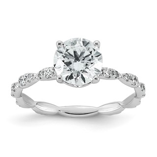 14kw 1 7/8ct Certified Round Center Lab Grown Diamond VS+ F+ Comp Ring