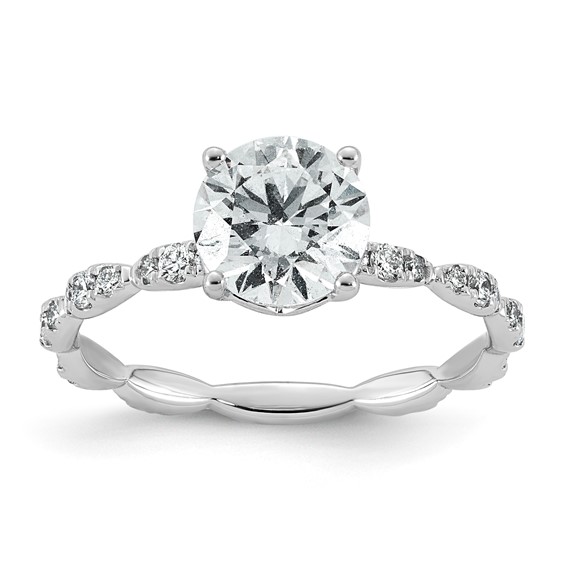 14kw 1 7/8ct Certified Round Center Lab Grown Diamond VS+ F+ Comp Ring