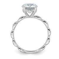 14K White Gold 2.33ct Certified Round Center Lab Grown Diamond VS+ F+ Comp Ring view 2