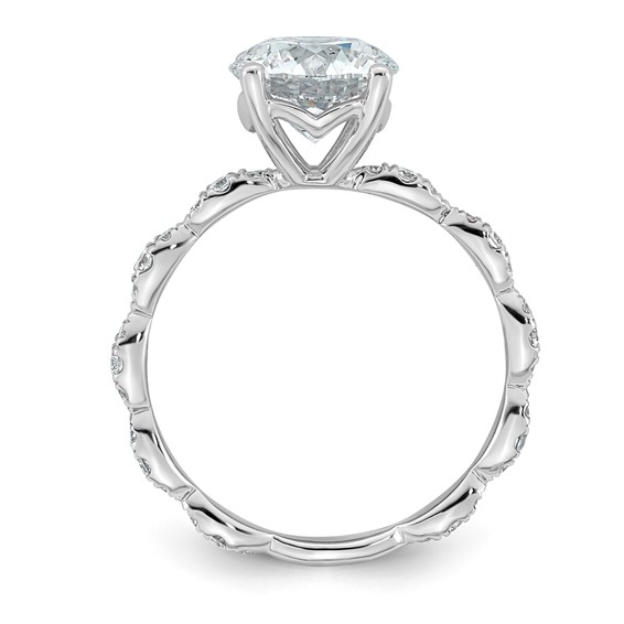 14kw 2 1/3ct Certified Round Center Lab Grown Diamond VS+ F+ Comp Ring