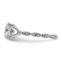 14K White Gold 2.33ct Certified Round Center Lab Grown Diamond VS+ F+ Comp Ring view 3