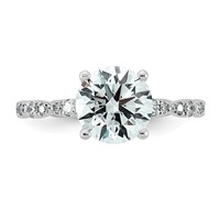 14K White Gold 2.33ct Certified Round Center Lab Grown Diamond VS+ F+ Comp Ring view 4