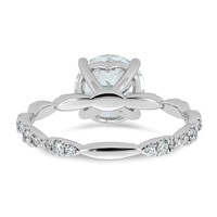 14K White Gold 2.33ct Certified Round Center Lab Grown Diamond VS+ F+ Comp Ring view 5