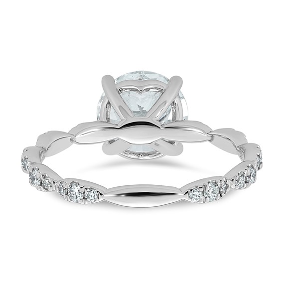 14kw 2 1/3ct Certified Round Center Lab Grown Diamond VS+ F+ Comp Ring