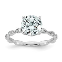 14K White Gold 2.33ct Certified Round Center Lab Grown Diamond VS+ F+ Comp Ring view 1