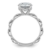 14K White Gold 3ct Certified Round Center Lab Grown Diamond VS+ F+ Comp Ring view 2