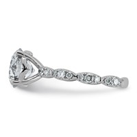 14K White Gold 3ct Certified Round Center Lab Grown Diamond VS+ F+ Comp Ring view 3
