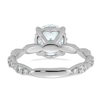 14K White Gold 3ct Certified Round Center Lab Grown Diamond VS+ F+ Comp Ring view 5