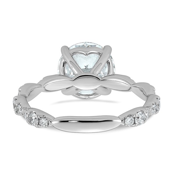 14kw 3ct Certified Round Center Lab Grown Diamond VS+ F+ Comp Ring