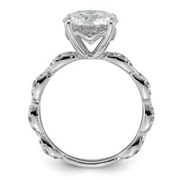 14K White Gold 3.50ct Certified Round Center Lab Grown Diamond VS+ F+ Comp Ring view 2