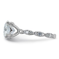 14K White Gold 3.50ct Certified Round Center Lab Grown Diamond VS+ F+ Comp Ring view 3