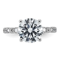 14K White Gold 3.50ct Certified Round Center Lab Grown Diamond VS+ F+ Comp Ring view 4