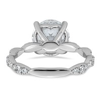 14K White Gold 3.50ct Certified Round Center Lab Grown Diamond VS+ F+ Comp Ring view 5