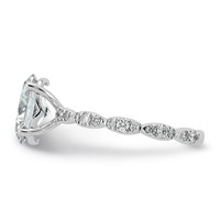 14K White Gold 1.88ct Certified Oval Center Lab Grown Diamond VS+ F+ Comp Ring view 3