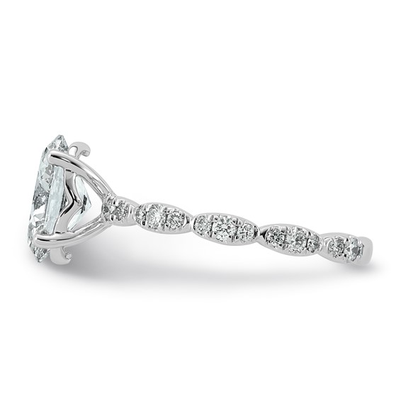 14kw 1 7/8ct Certified Oval Center Lab Grown Diamond VS+ F+ Comp Ring