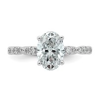 14K White Gold 1.88ct Certified Oval Center Lab Grown Diamond VS+ F+ Comp Ring view 4