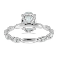 14K White Gold 1.88ct Certified Oval Center Lab Grown Diamond VS+ F+ Comp Ring view 5