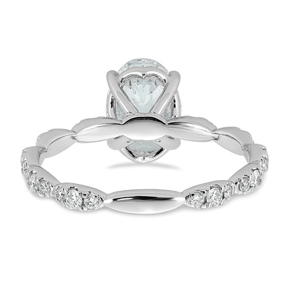 14kw 1 7/8ct Certified Oval Center Lab Grown Diamond VS+ F+ Comp Ring