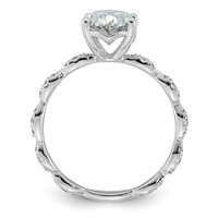 14K White Gold 2.33ct Certified Oval Center Lab Grown Diamond VS+ F+ Comp Ring view 2