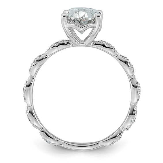 14kw 2 1/3ct Certified Oval Center Lab Grown Diamond VS+ F+ Comp Ring