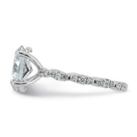 14K White Gold 2.33ct Certified Oval Center Lab Grown Diamond VS+ F+ Comp Ring view 3