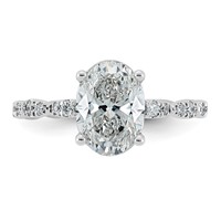 14K White Gold 2.33ct Certified Oval Center Lab Grown Diamond VS+ F+ Comp Ring view 4