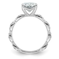 14K White Gold 3ct Certified Oval Center Lab Grown Diamond VS+ F+ Comp Ring view 2