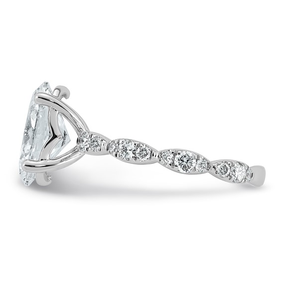 14kw 3ct Certified Oval Center Lab Grown Diamond VS+ F+ Comp Ring