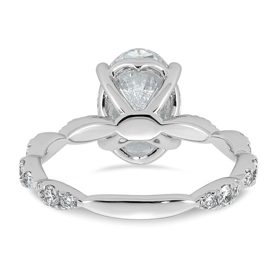 14kw 3ct Certified Oval Center Lab Grown Diamond VS+ F+ Comp Ring