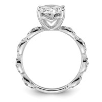 14K White Gold 3.50ct Certified Oval Center Lab Grown Diamond VS+ F+ Comp Ring view 2