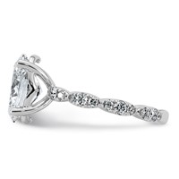 14K White Gold 3.50ct Certified Oval Center Lab Grown Diamond VS+ F+ Comp Ring view 3