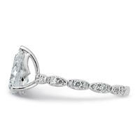 14K White Gold 1.88ct Certified Pear Center Lab Grown Diamond VS+ F+ Comp Ring view 3