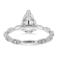 14K White Gold 1.88ct Certified Pear Center Lab Grown Diamond VS+ F+ Comp Ring view 5